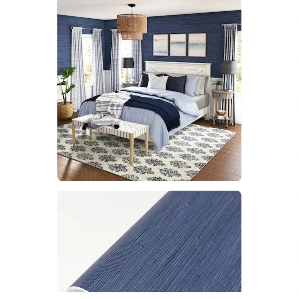 Scott Living Seagrass Indigo Peel Stick Textured Wallpaper 30.75 Sq Ft 2 Rolls